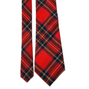 Vintage Cambridge Classics Red Tartan Plaid Tie